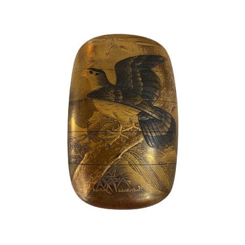 Japanese Shibayama Five-Case Inro - Gold Lacquered - Signed (1 of 5)