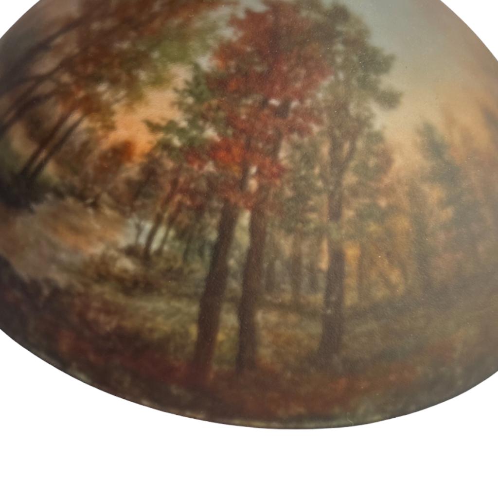Art Glass Reverse Hand Painted Woodland Landscape (1 of 5)
