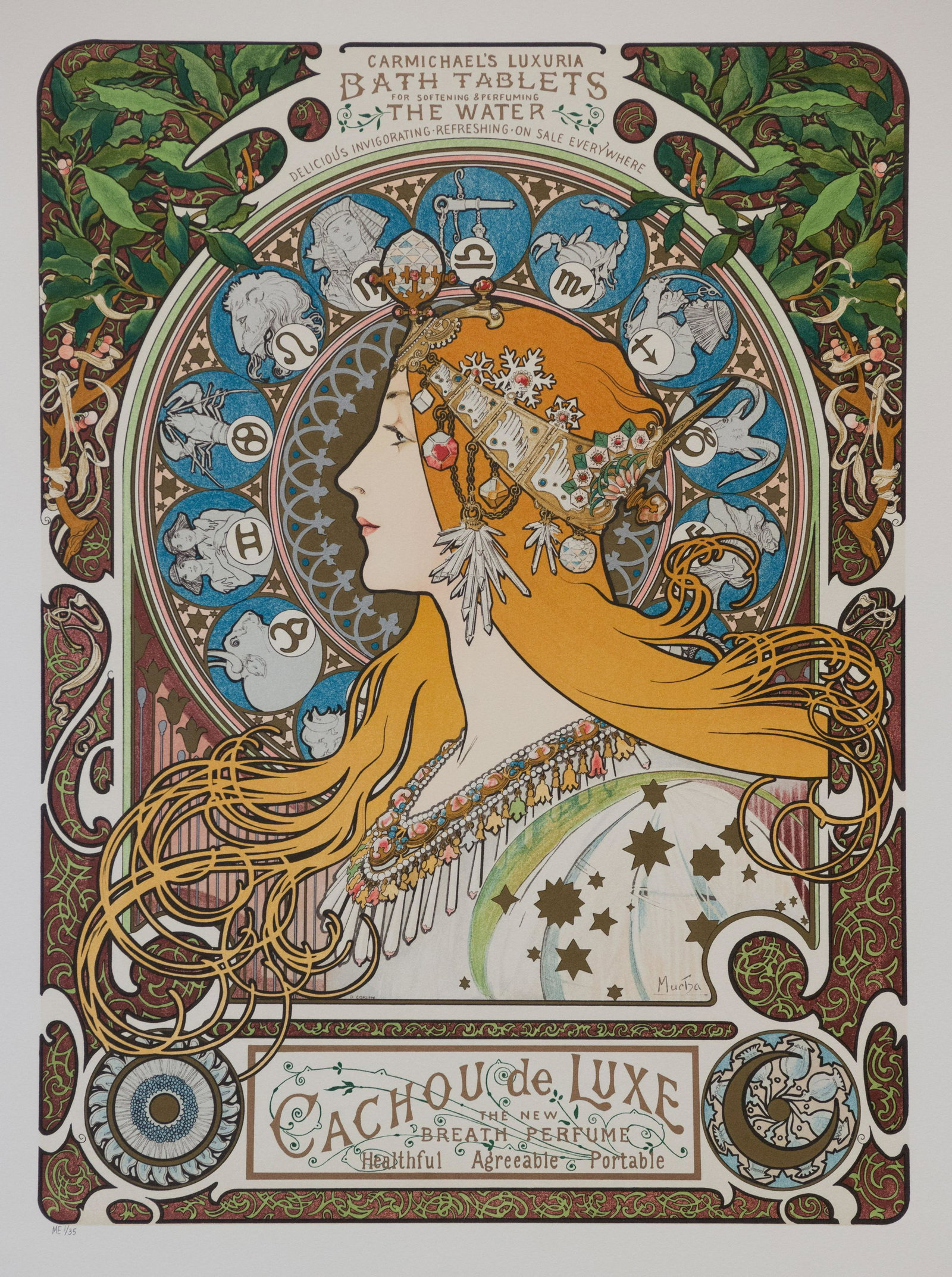 Zodiaque Var. 6 (w/text), Alphonse Mucha (1 of 1)