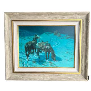 Clark Kelley Price - Oil on Board "Untitled" (Native American Scouts at Night) (1 of 3)