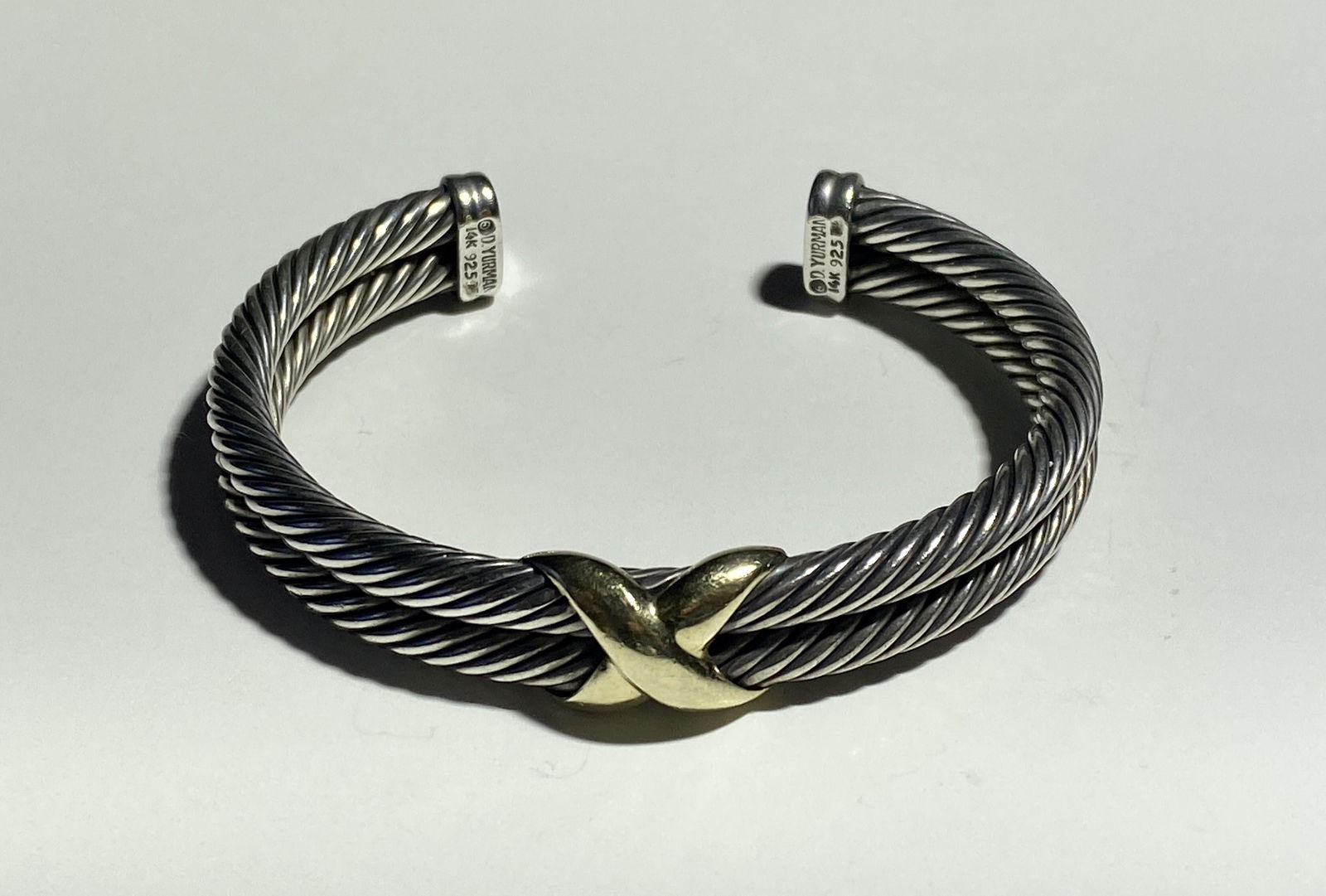 David Yurman Gold Double Row Cuff Bracelet (1 of 4)