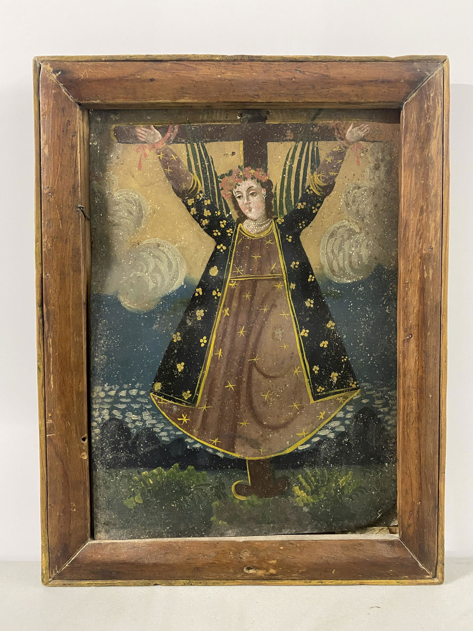 Santa Librata Retablo Painting - Oil on Tin (c. 19th Century) (1 of 3)