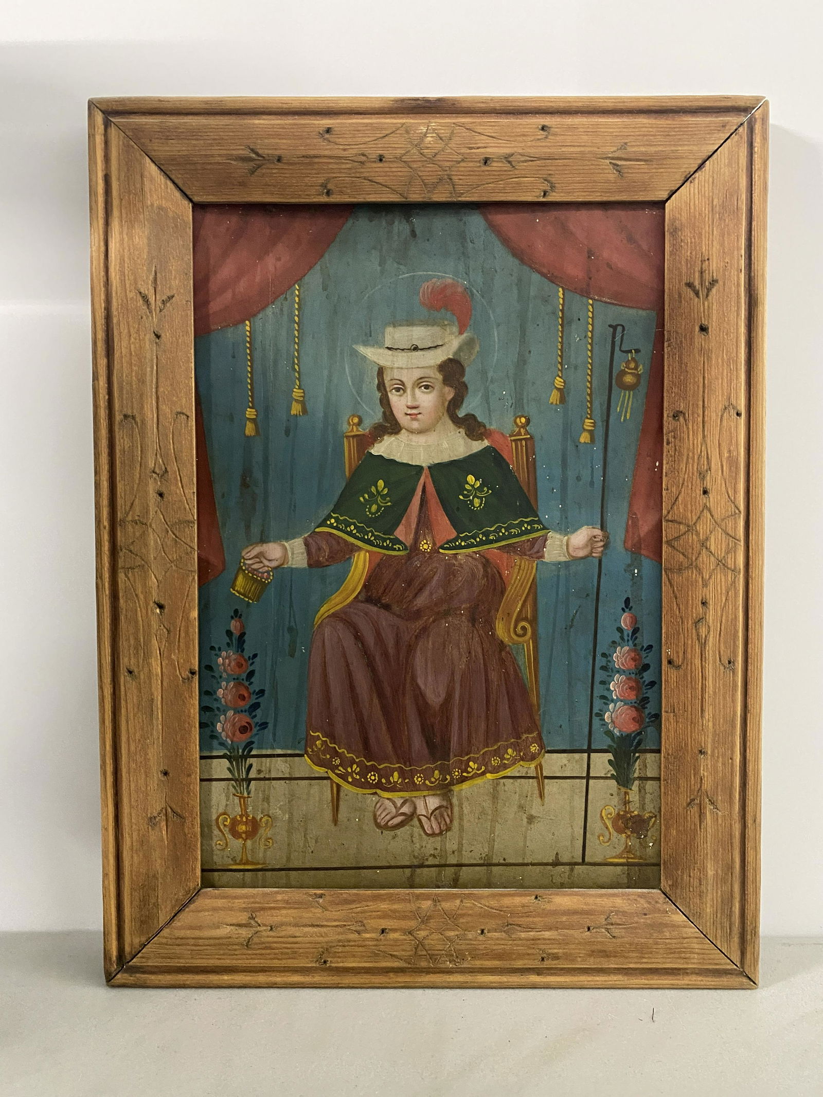 "Santo Nino de Atocha" Retablo Painting - Oil on Tin (1 of 3)