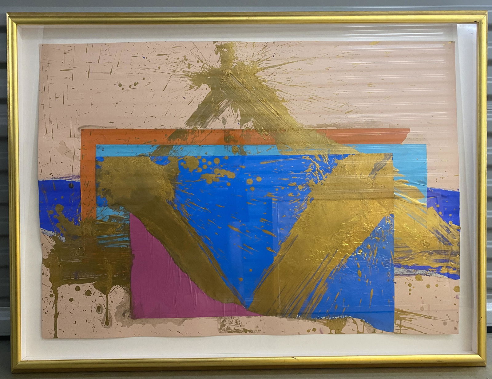 Michael Tracy - Contemporary Abstract Mixed Media on Pink Paper (1 of 4)