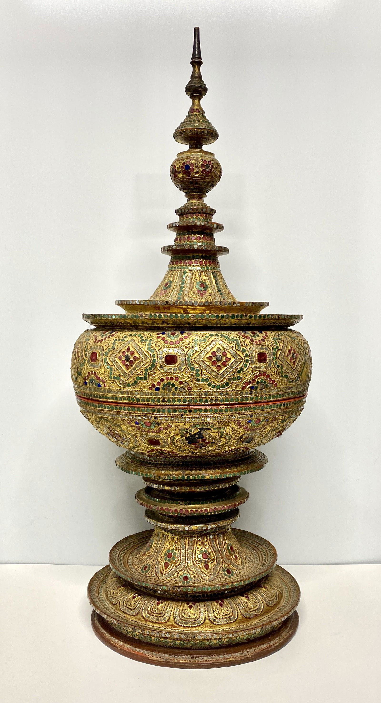 Burmese Gilded Lacquerware (Hsun-Ok) Vessel (1 of 7)