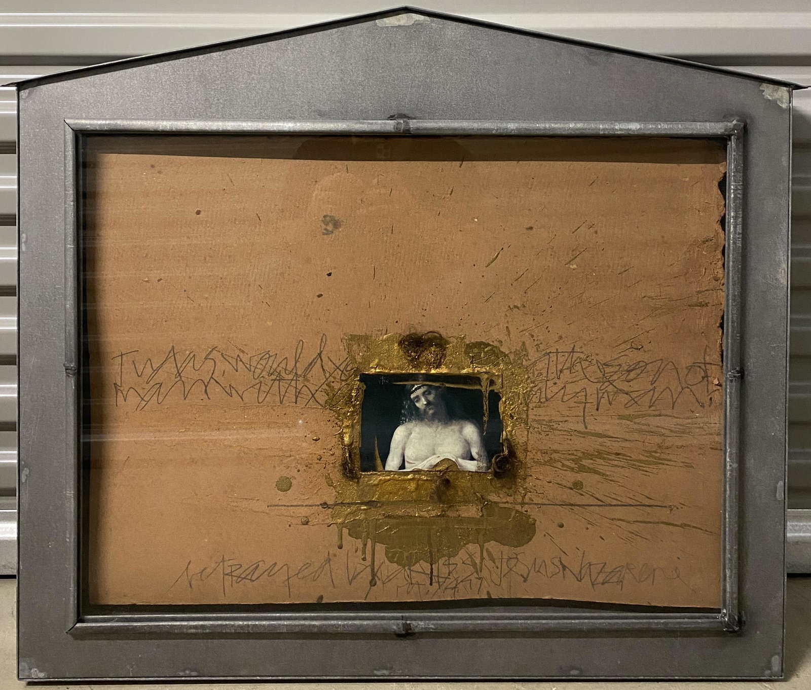Michael Tracy "Betrayed By A Kiss III" Contemporary Iconography Art: Michael Tracy (1943-) is a major figure in American Postwar & Contemporary art, particularly in Texas. His paintings straddle the line between complete abstraction and figuration. It depicts a reenact