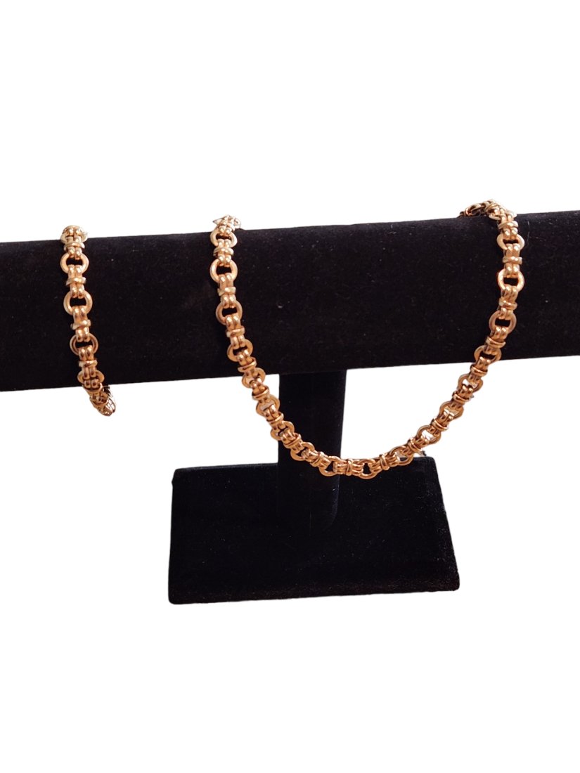 18K Gold Chain Matching Necklace and Bracelet Set (1 of 3)