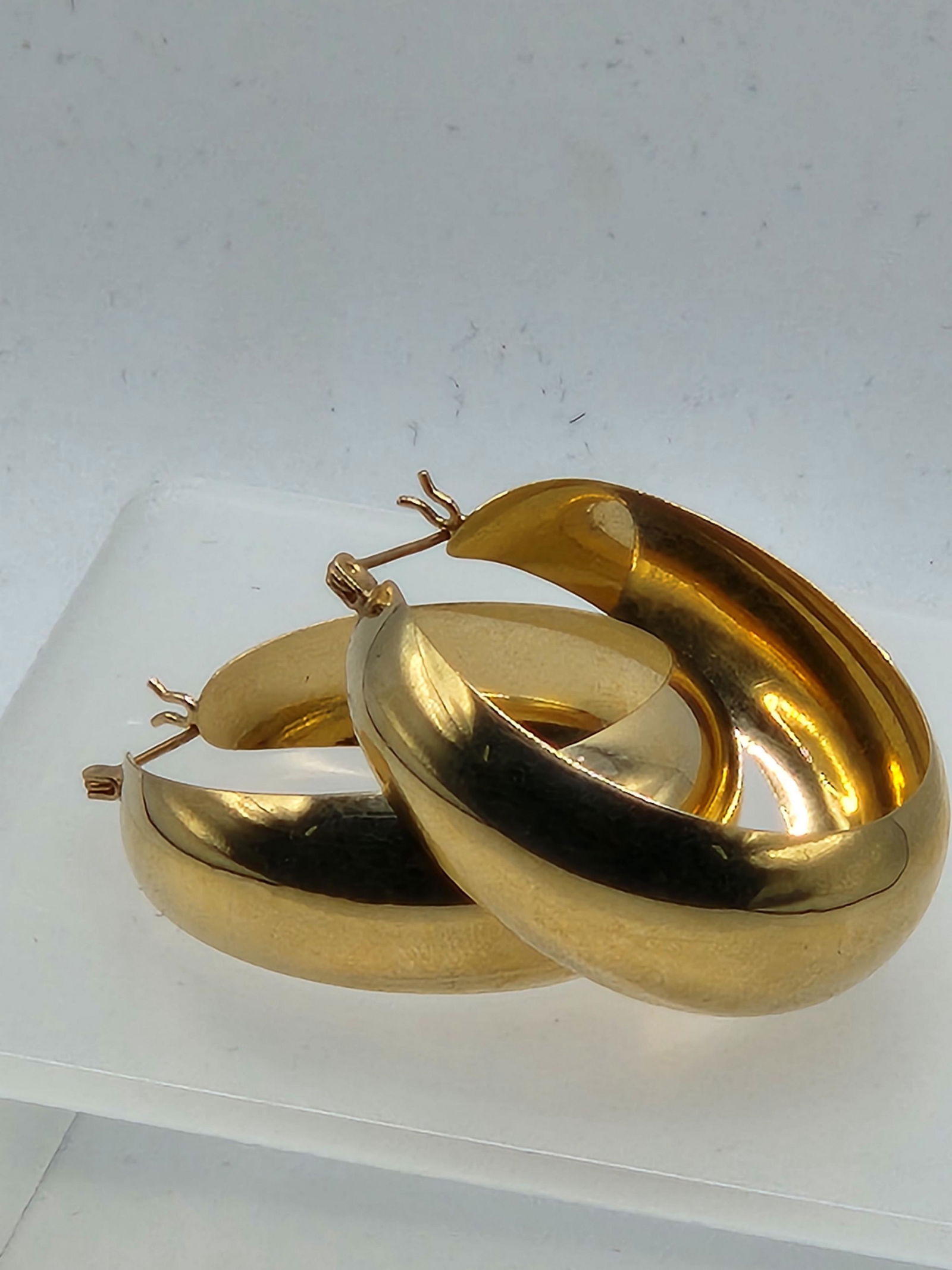 10K Gold Thick Hoop Earrings (1 of 5)