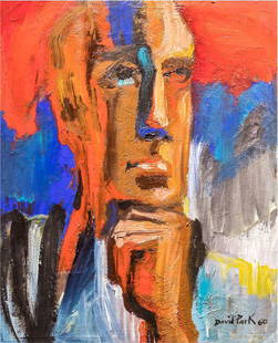 David Park "The Thinker" - Original Oil on Canvas: David Park (1911-1960) "The Thinker" - Medium: oil on canvas - Signed lower right and dated 1960. Measures 21" x 17" (unframed). From a Beverly Hills private collection.