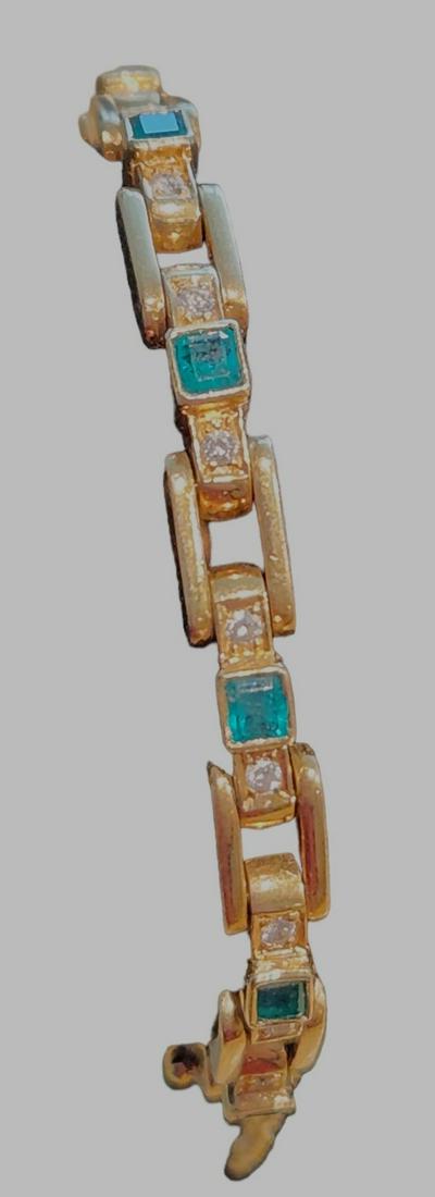 2.35cts Emerald 0.5kts Diamond 18K Gold Bracelet (1 of 10)
