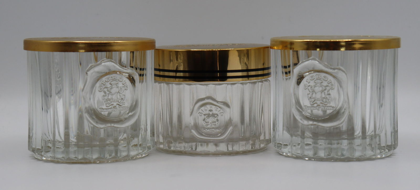 Vintage Giorgio Beverly Hills set of 3 jars.: Set of 3 Vintage Giorgio Beverly Hills jars made in France. Ships from Newport Beach. V.