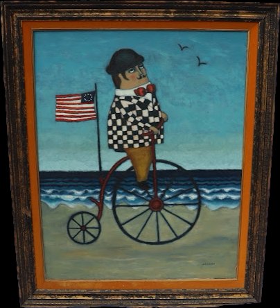 Jellerson "The Cyclist" - Oil on Canvas (1 of 4)