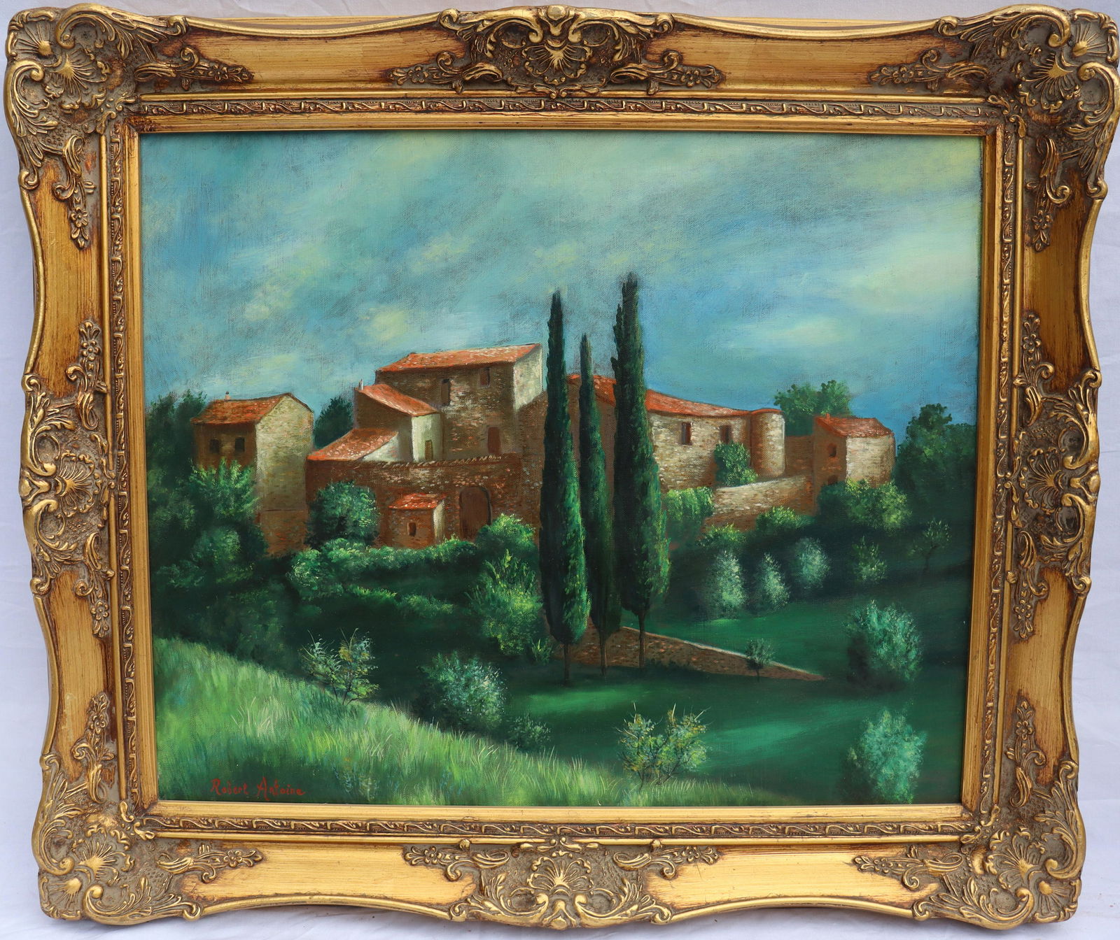 Robert Antoine "Village de Province" - Oil on Canvas (1 of 3)