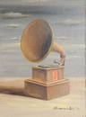 Gertrude Abercrombie "Phonograph" (1954) - Original Oil on Board Painting