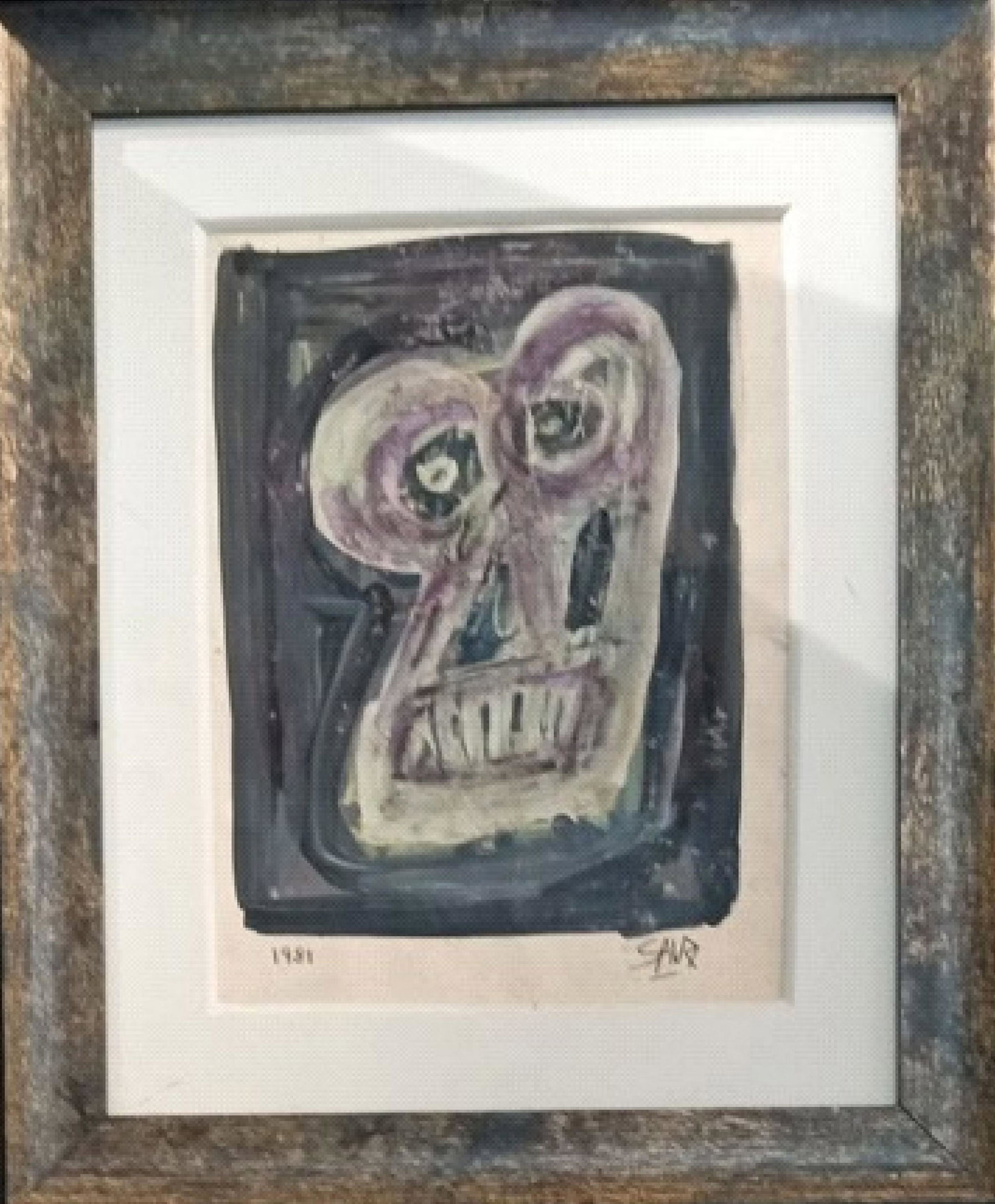 Antonio Saura "Neo-Expressionist Portrait" - Original Watercolor and Ink: Antonio Saura "Neo-Expressionist Portrait" - Original Watercolor and Ink Antonio Saura (1930-1998) Neo-Expressionist Portrait - Medium: watercolor and ink - Signed lower right and dated 1981. Measures