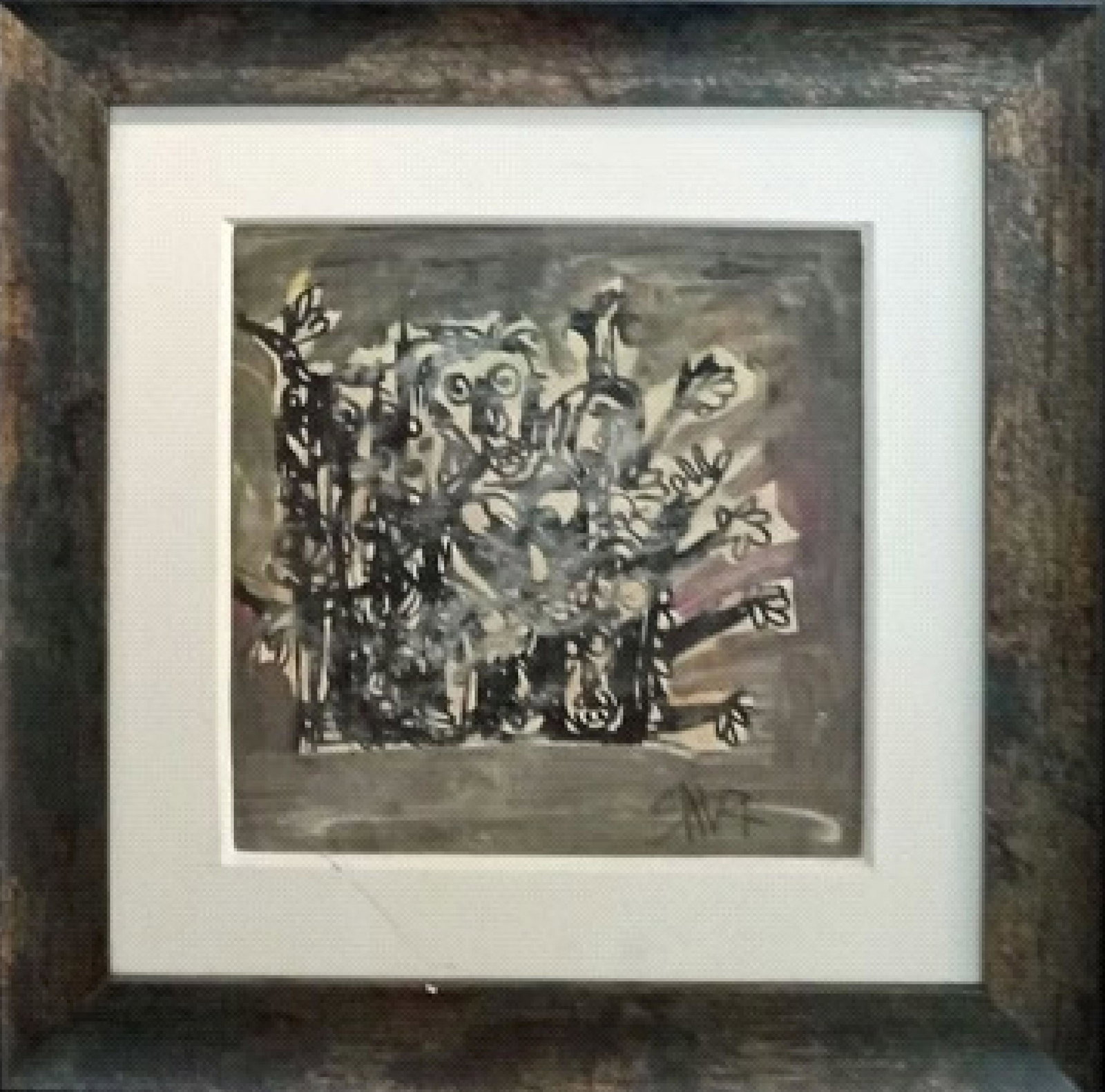 Antonio Saura "Neo-Expressionist Portrait" - Original Watercolor and Ink: Antonio Saura "Neo-Expressionist Portrait" - Original Watercolor and Ink Antonio Saura (1930-1998) Neo-Expressionist Portrait - Medium: watercolor and ink - Signed lower right and dated 1981. Measures