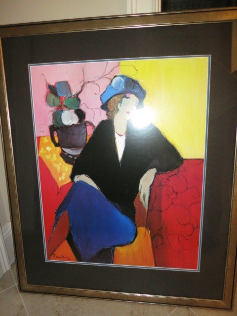 LITHOGRAPH, "SUZANNE" ARTIST SIGNED TARKAY: FRAMED LITHOGRAPH, "SUZANNE" ARTIST SIGNED TARKAY. BOLD COLOR AND DEEP CONTOUR EDGES MAKE A BEAUTIFUL ADDITION TO BRIGHTEN ANY ROOM. APPROX. 40.5 INCHES HIGH X 33.5 INCHES WIDE