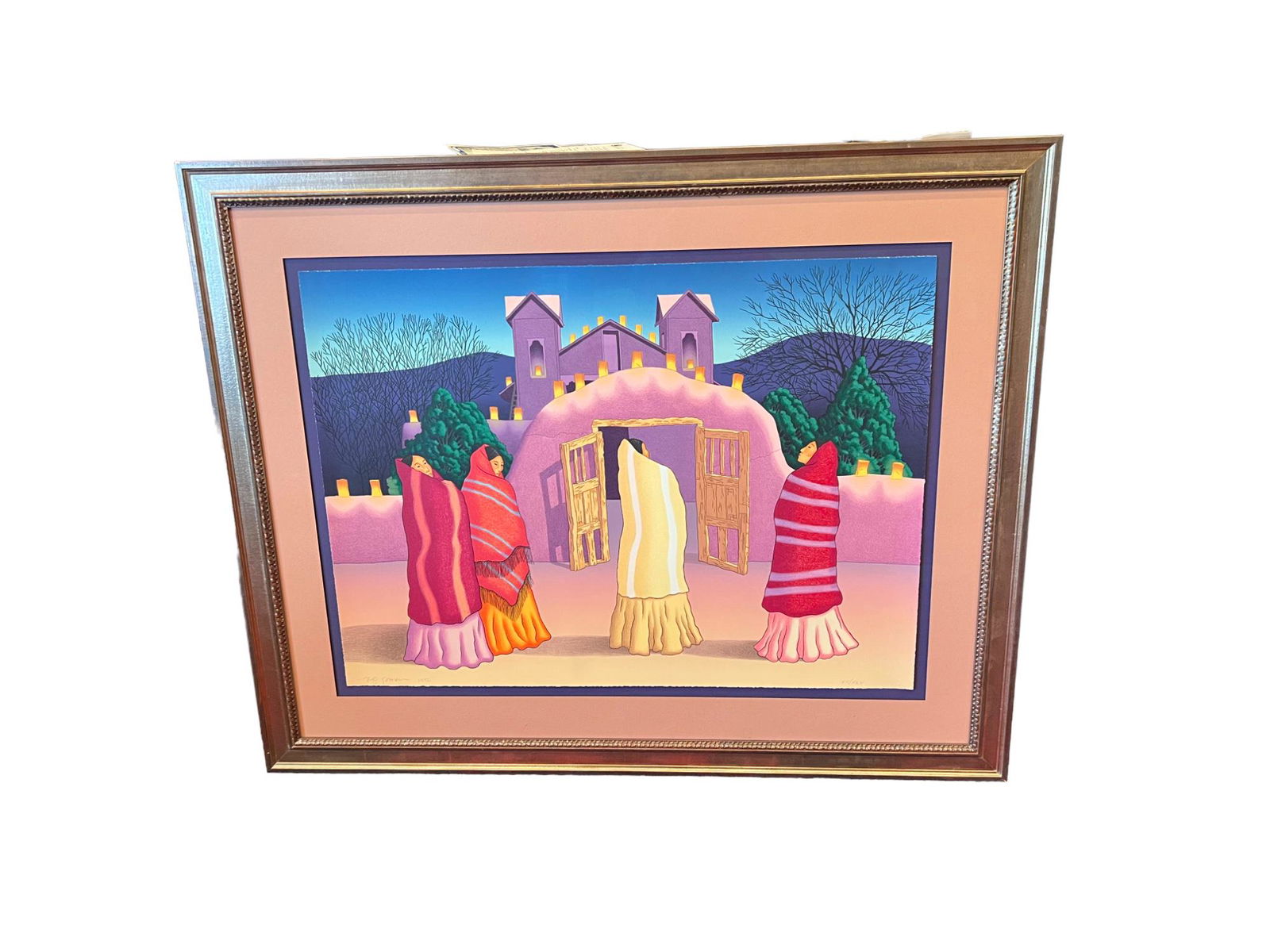 Rudolph Carl Gorman "Luminarias" ORIGINAL LITHOGRAPH Signed & Embossed Seal 15/25 (1 of 3)