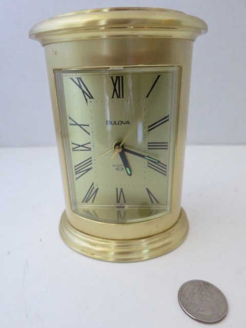 248 Bulova Brass Desk Clock No 4re720