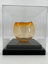 Dale Chihuly Mango Basket with Teal Lip Wrap Original Handblown Glass Signed Contemporary Art, 2000