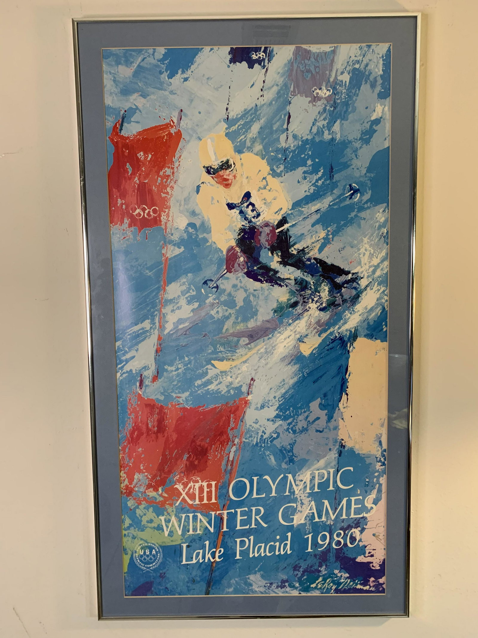 LeRoy Neiman "Winter Olympic Skiing" 1980 XXII Signed Vintage Poster (1 of 3)