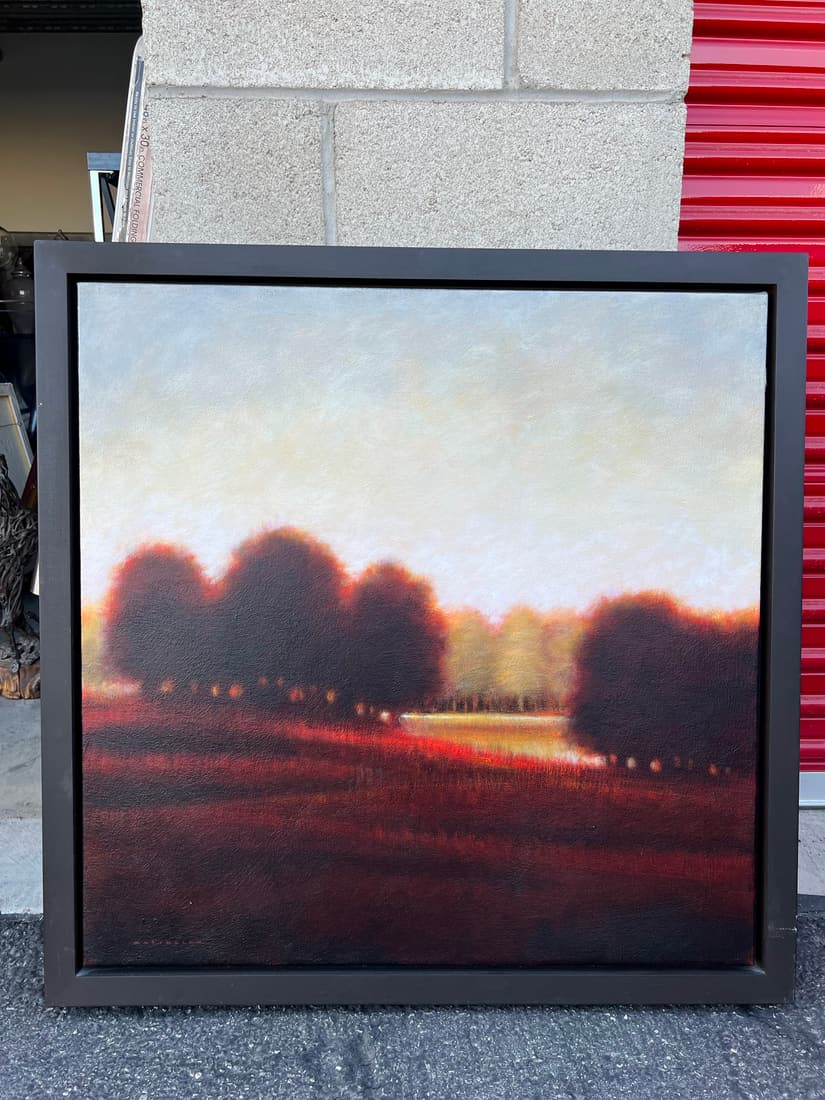 Barry Masteller "Earth and Sky, 259" - Oil in Canvas.: Barry Masteller "Earth and Sky, 259" - Oil in Canvas. Size: 35" x 35". About the Artist: Barry Masteller does not begin a painting with an idea of how it will resolve. His paint acts as a language and