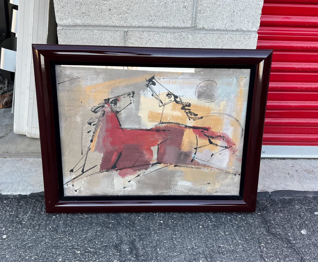 John Chin Young "Horses" - Oil on Canvas (1 of 3)