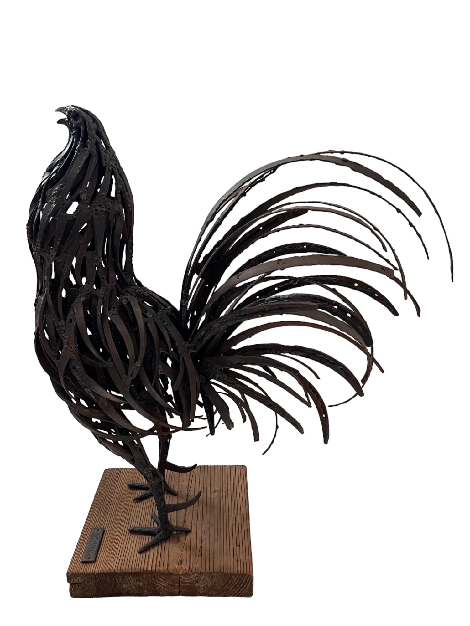 Pedro Miguel de Cervantes Salvadores "Rooster" -  Bronze on wooden base Signed: Cervantes S. 1968. (1 of 7)