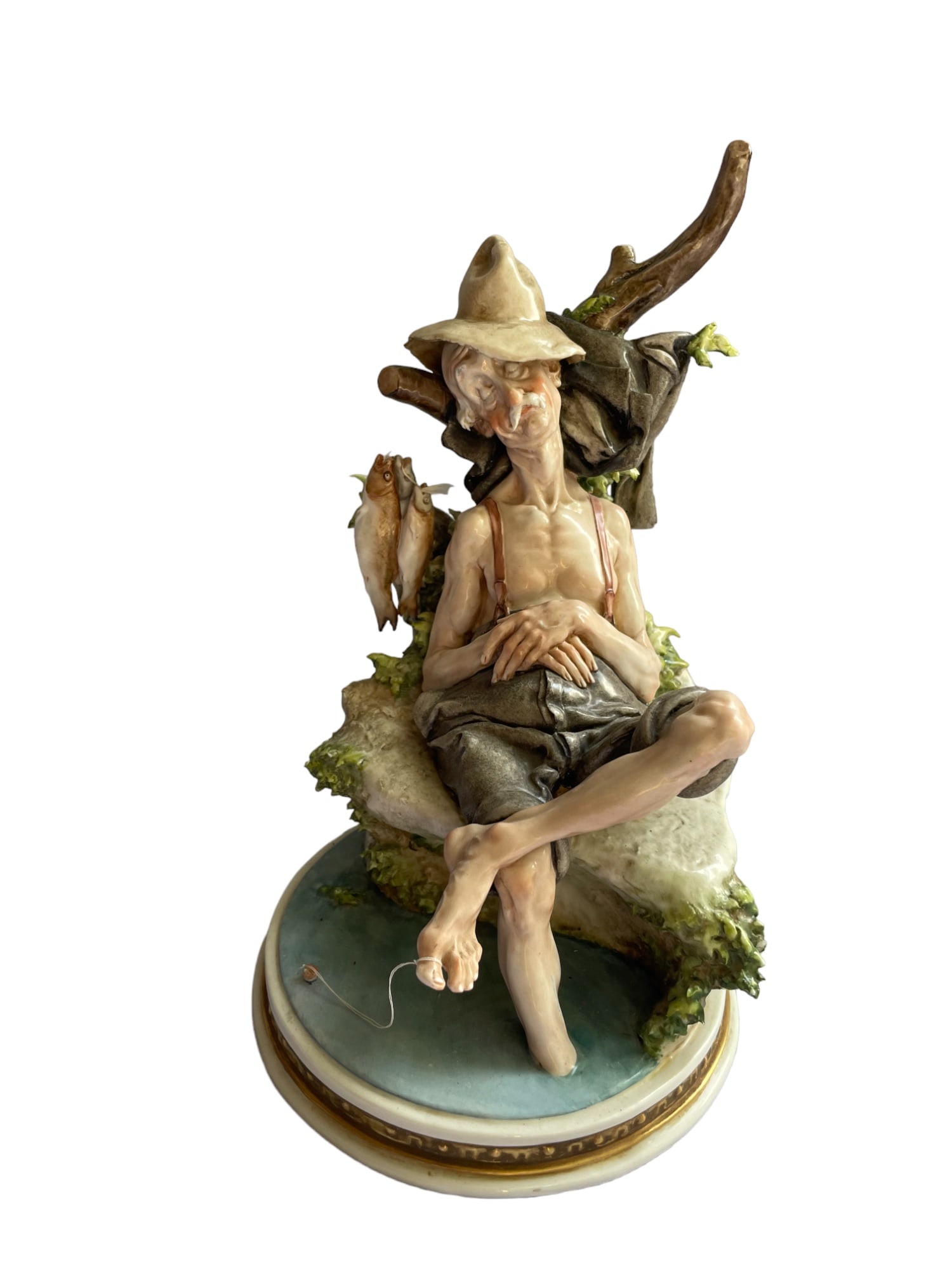 Giuseppe Cappe Capodimonte "Sleeping Fisherman" - Porcelain Figurine (1 of 4)
