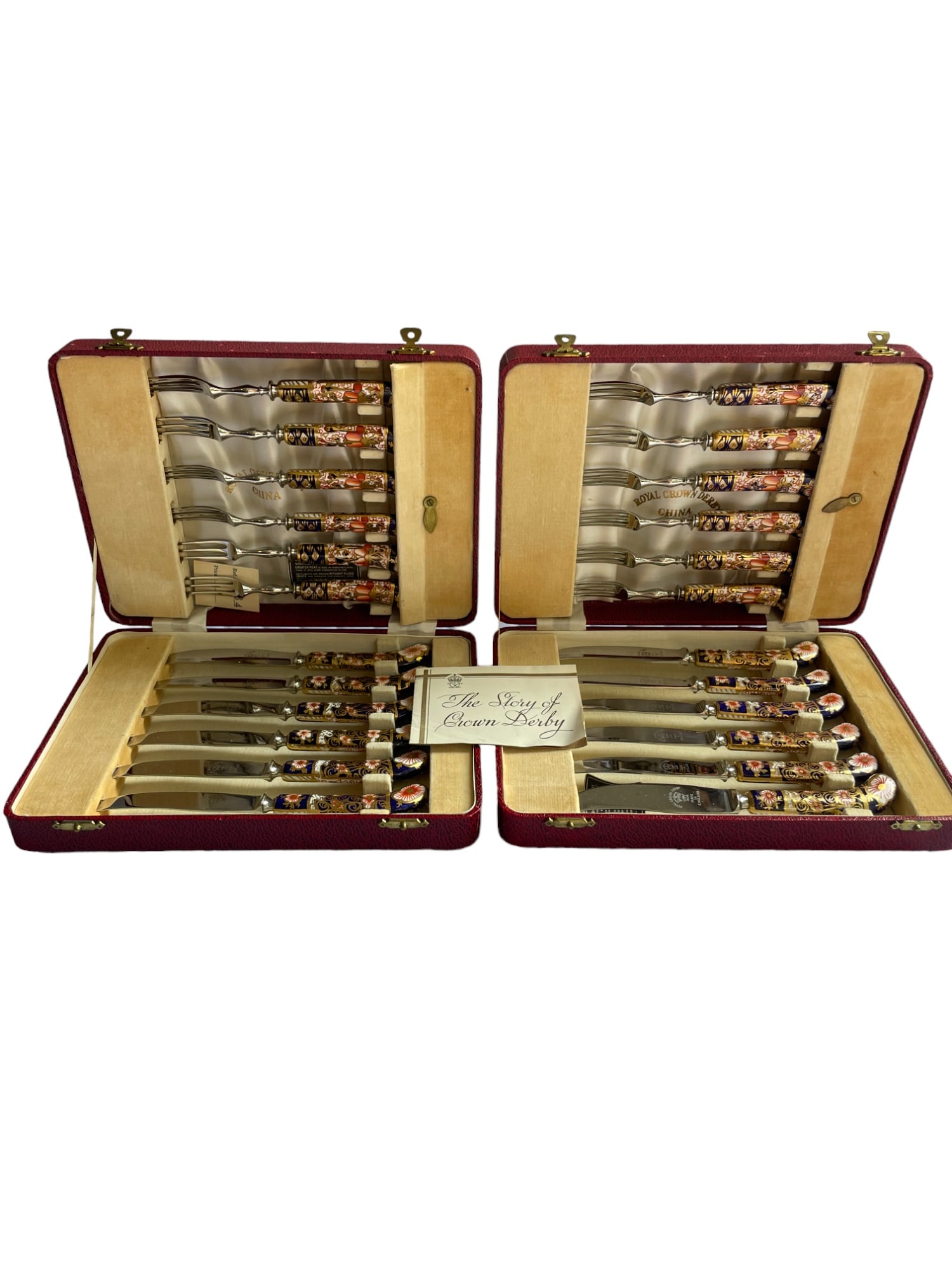 The Royal Crown Derby Silverware set of Knives and Forks (1 of 1)