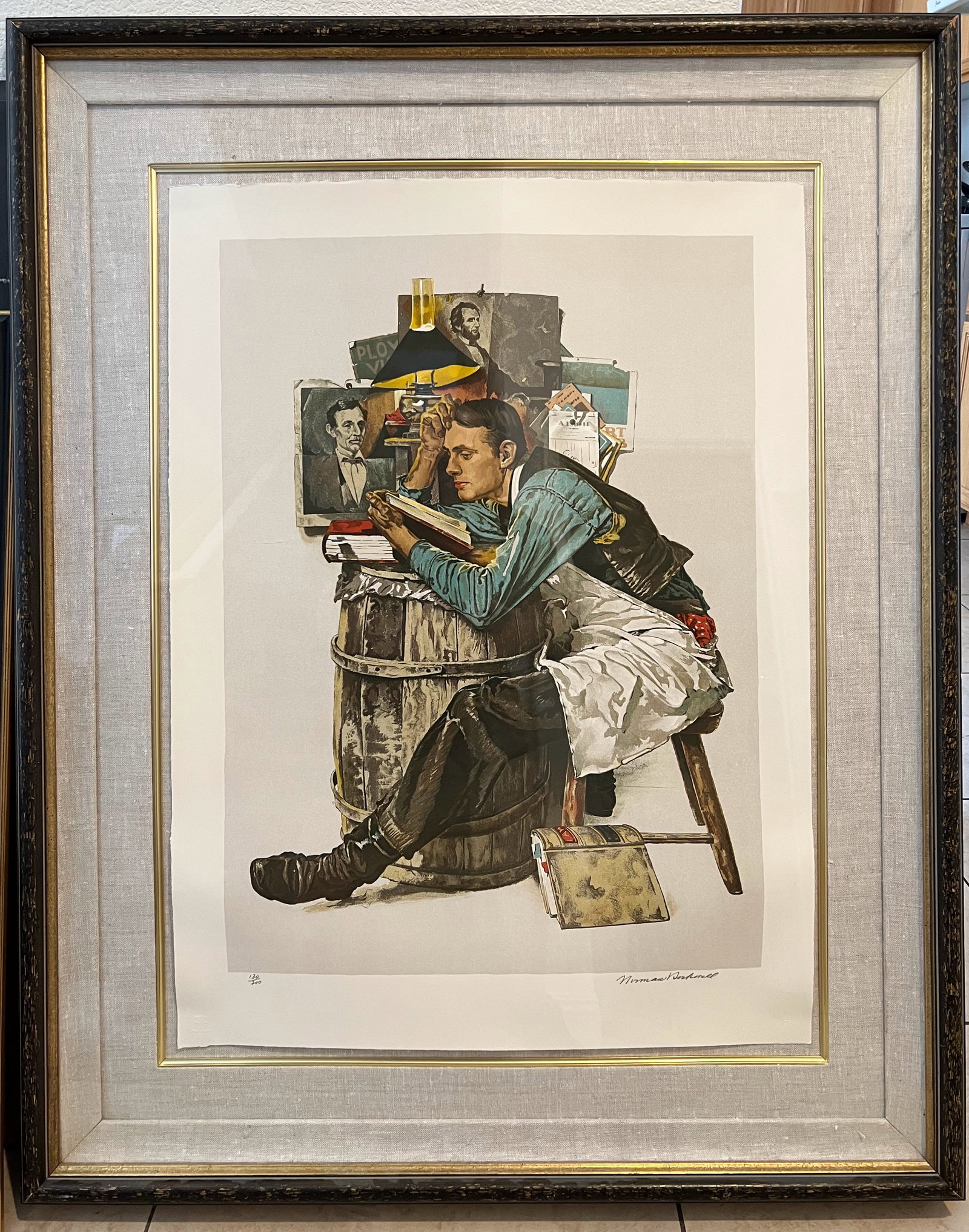 Norman Rockwell "The Law Student" - Signed Lithograph 130/200. (1 of 7)