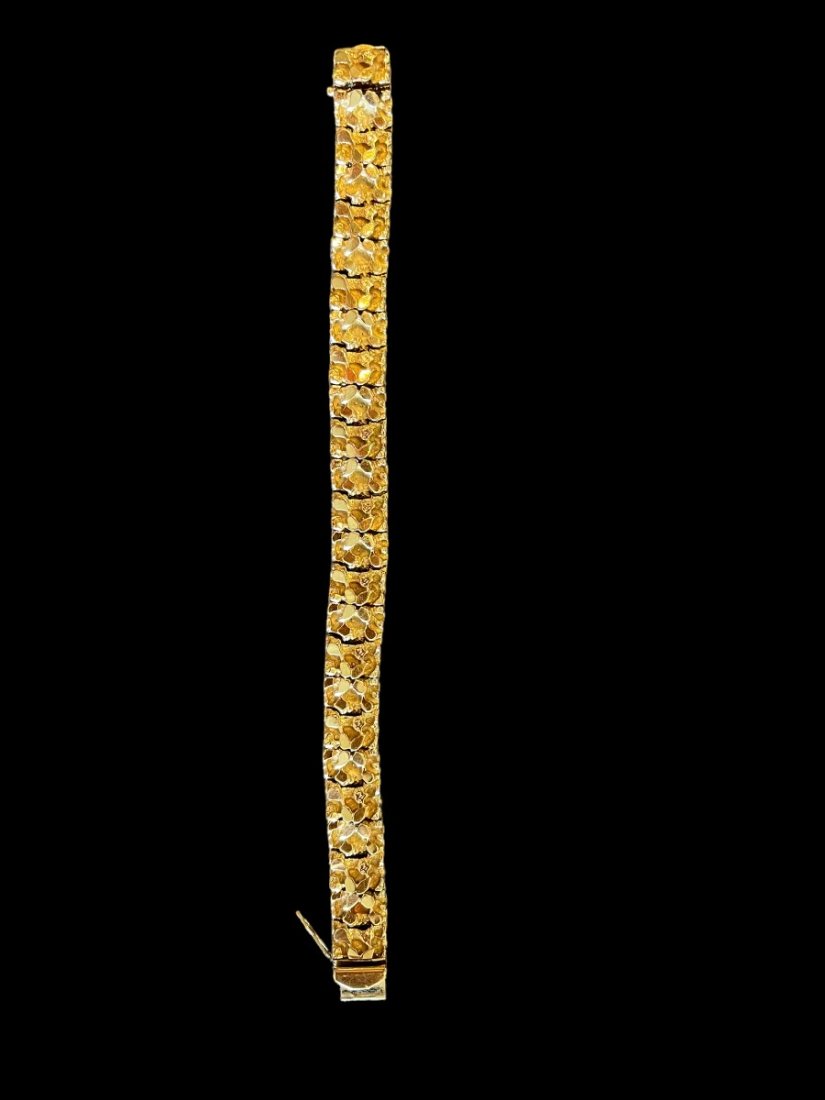 14k Gold nugget solid bracelet (1 of 4)
