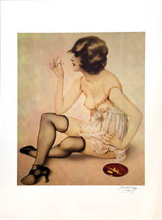 Alberto Vargas "Smoke Dreams" - Fully Signed Original Lithograph on Paper: Alberto Vargas "Smoke Dreams" - Fully Signed Original Lithograph on Paper. Size: 22 W x 29 H x 1 D in, Unframed. Shipped rolled in a heavy cardboard mailing tube. Full signature, "Alberto Vargas 1980"