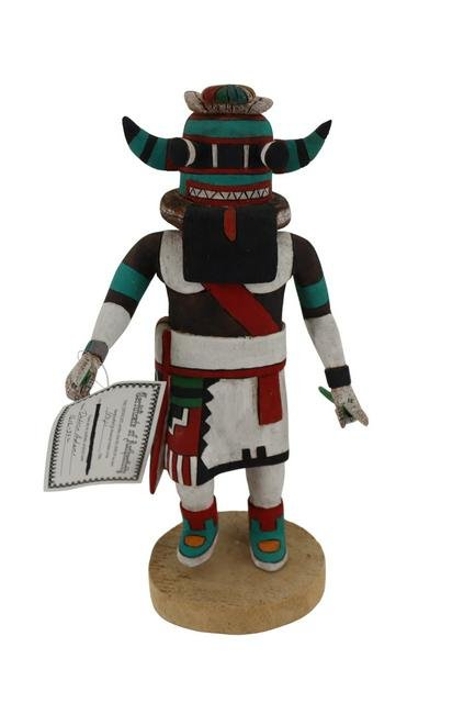 E ADAMS "Hu" - Signed HOPI Kachina, Hand carved with COA (1 of 4)