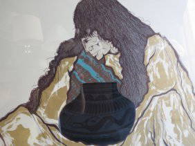 NATIVE AMERICAN ART PIECE ,SIGNED,NUMBERED: SIGNED ,NUMBERED 1/40 SAN ILDIFONZO APPROX 40 INCHES HIGH X 29 INCHES WIDE