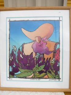 SIGNED DARRYL ,COWBOY BLUES,5/40: SIGNED /NUMBERED 5/40 DARRYL WILSON "COWBOY BLUES" APPROX 32 INCHES HIGH X 29 INCHES WIDE