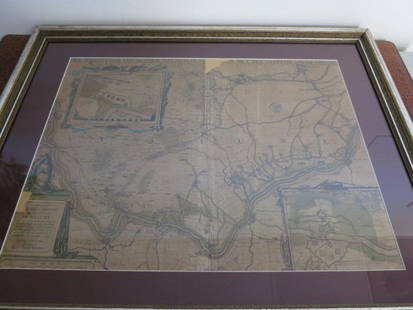 ANTIQUE MAP DEN YSEL-STROOM 1629 CLAES IAN B .VILSC: ANTIQUE MAP DEN YSEL-STROOM 1629 CLAES IAN B. VILSCHER FRAMED 22 X 27 MAP UNFRAMED 16 X 21 RARE MAP....