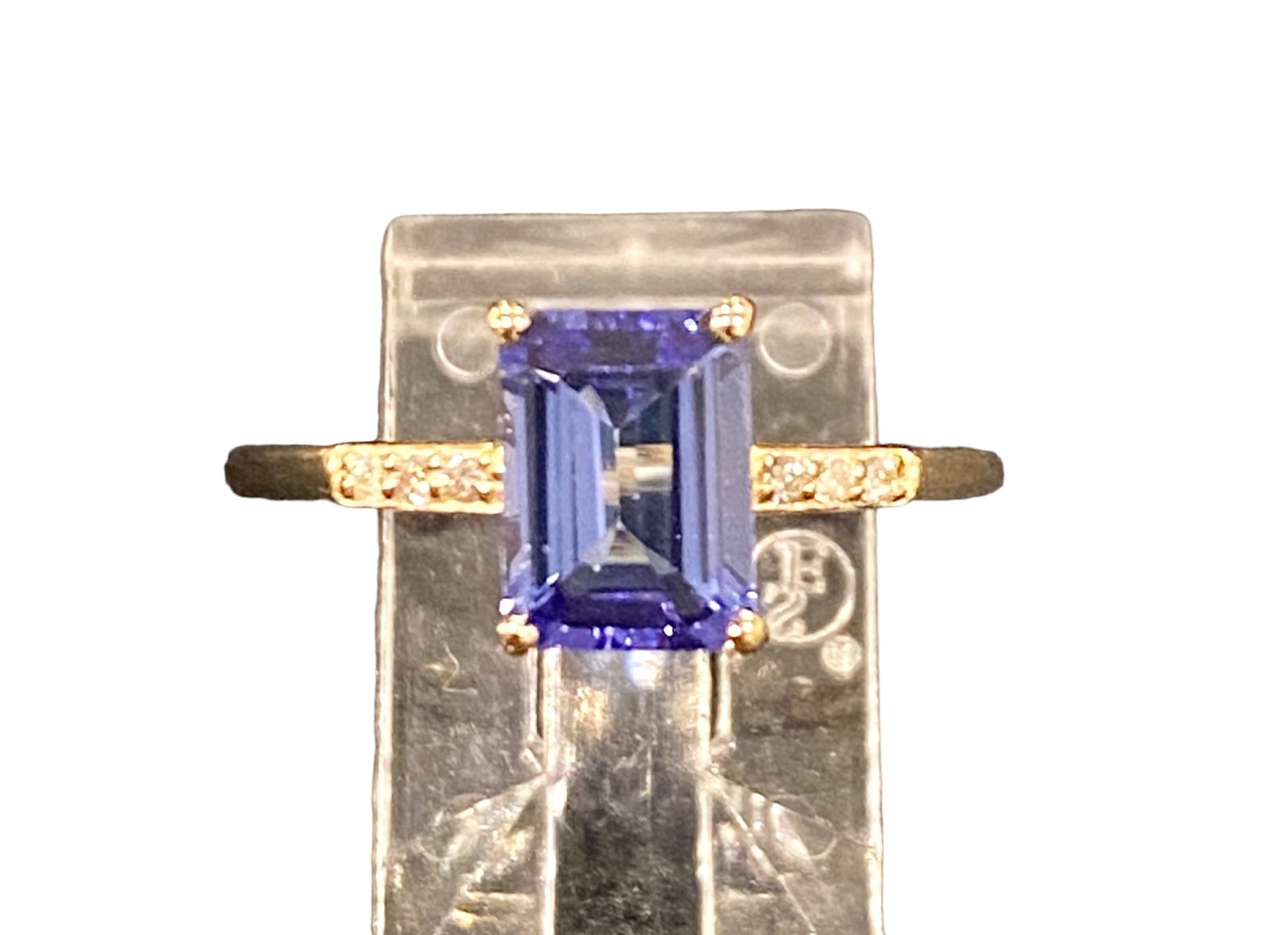 10K Gold Gemstone Ring Classic Rectangular Shape, Size 8, Stamped YS India 10K (1 of 3)
