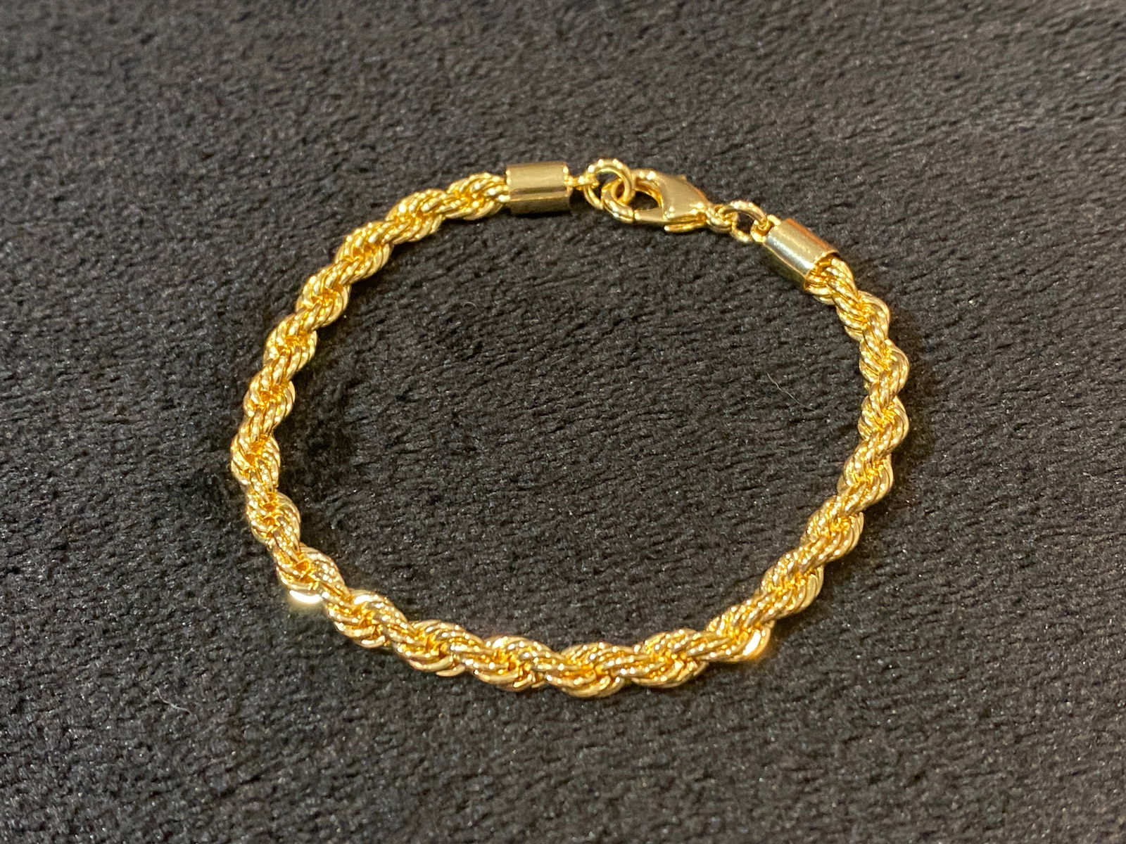 Gold tone Womens Braided Rope Bracelet Twisted Style Chain (1 of 3)