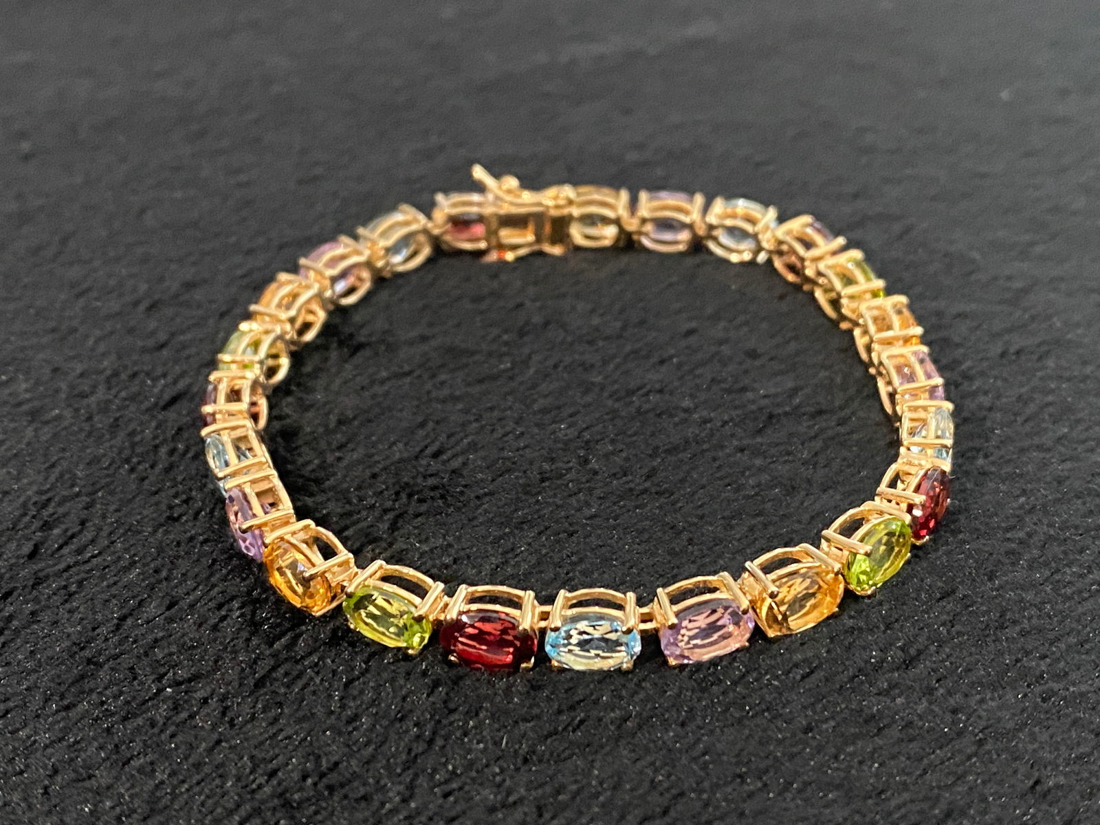 Multi-gemstones 18k yellow gold over sterling silver bracelet 17.86ctw (1 of 3)