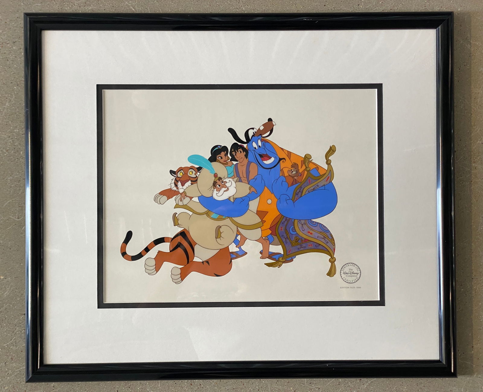 Walt Disney World Aladdin "Big Hug" Animation Serigraph Cel with COA (1 of 5)