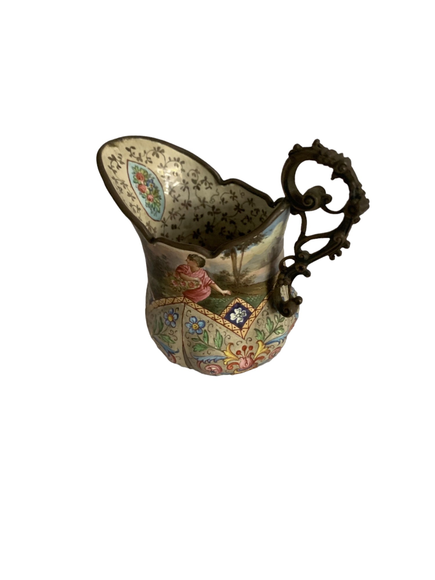 Austrian Pitcher - Enamel over Silver handle (1 of 4)