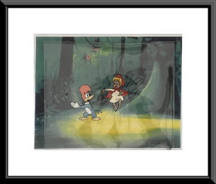 Woody Woodpecker 1950s hand painted production animation cel