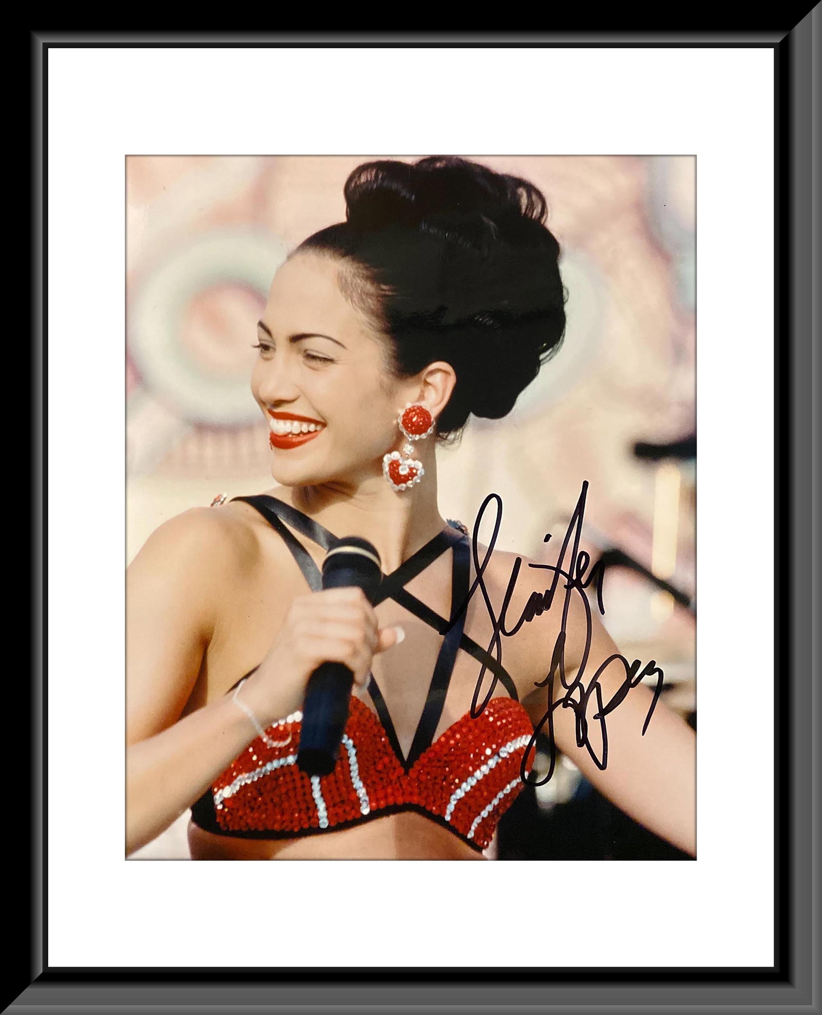 Jennifer Lopez Signed Photo: Jennifer Lopez Signed Photo. 8x10 inches. Jennifer Lynn Lopez, also known by her nickname J.Lo, is an American singer, actress, and dancer. In 1991, Lopez began appearing as a Fly Girl dancer on In Li