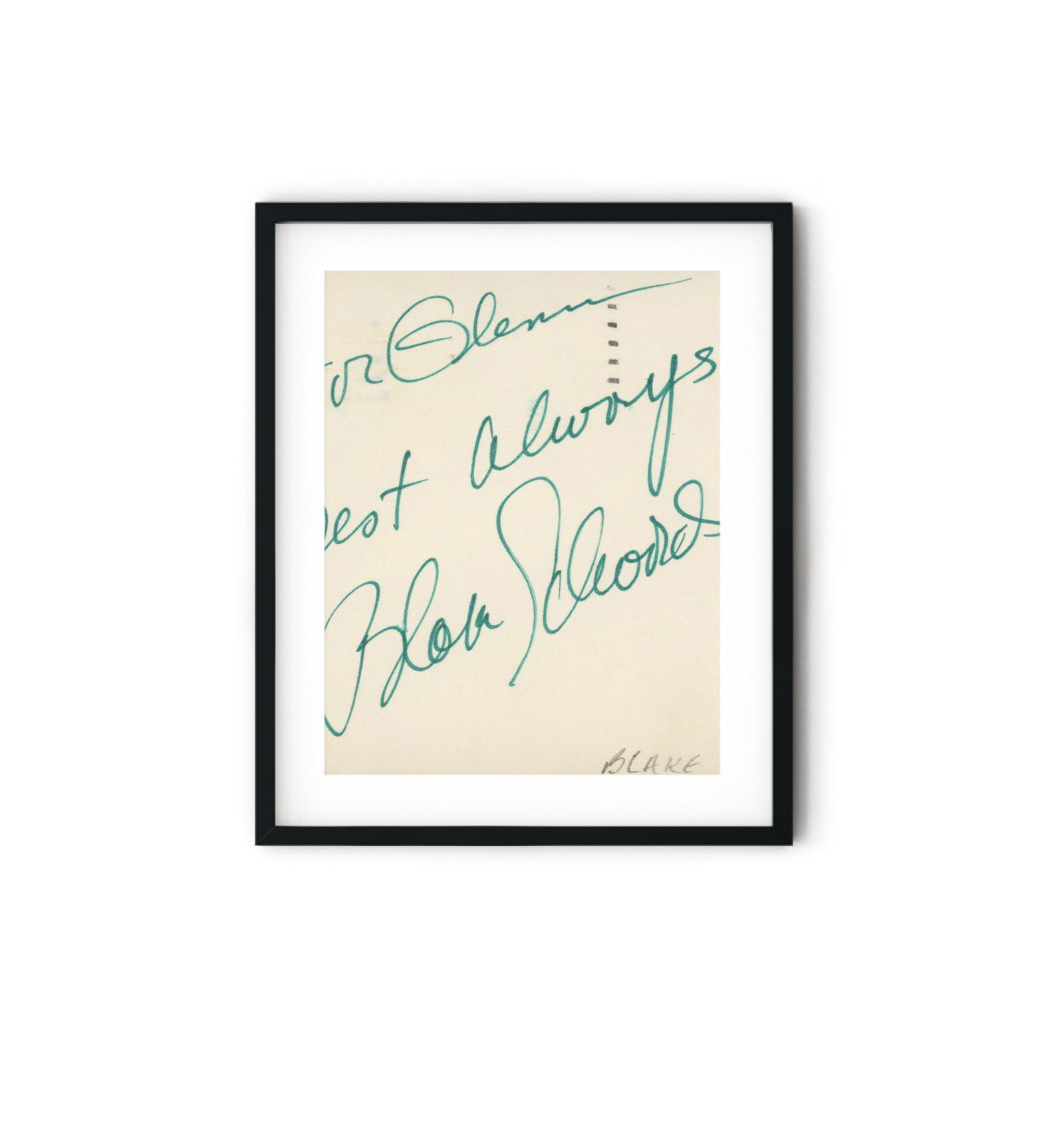 Blake Edwards signed note: Blake Edwards signed note. William Blake Crump, better known by his stage name, Blake Edwards, was an American filmmaker. Edwards began his career in the 1940s as an actor, but he soon began writing s