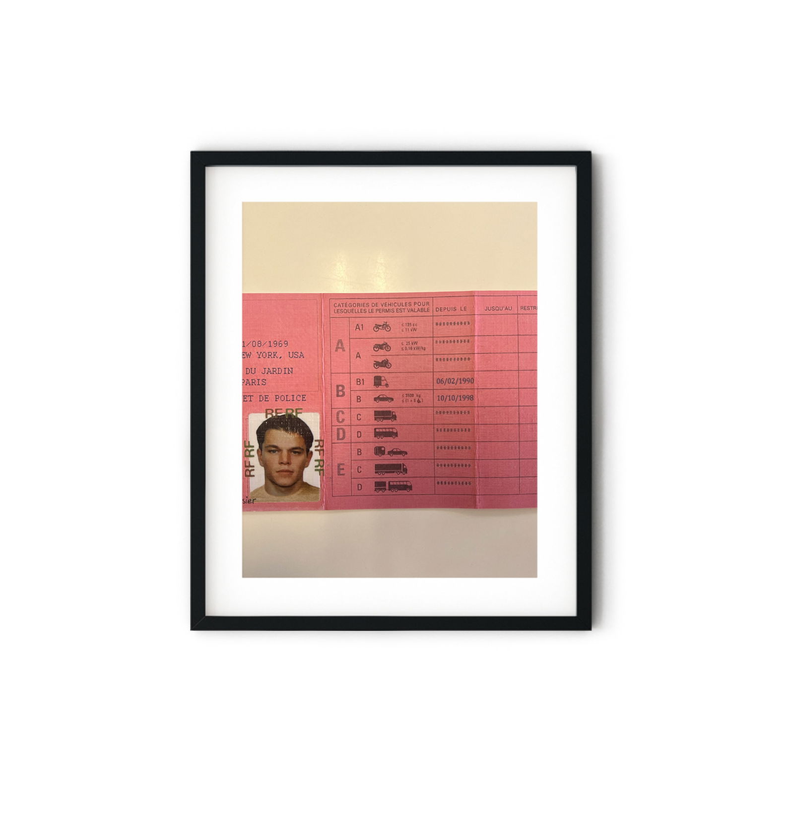 The Bourne Supremacy Matt Damon film passport prop: The Bourne Supremacy Matt Damon film passport prop. 3x5 inches. The Bourne Supremacy is a 2004 action-thriller film featuring Robert Ludlum's Jason Bourne character. The Bourne Supremacy is a 2004 act