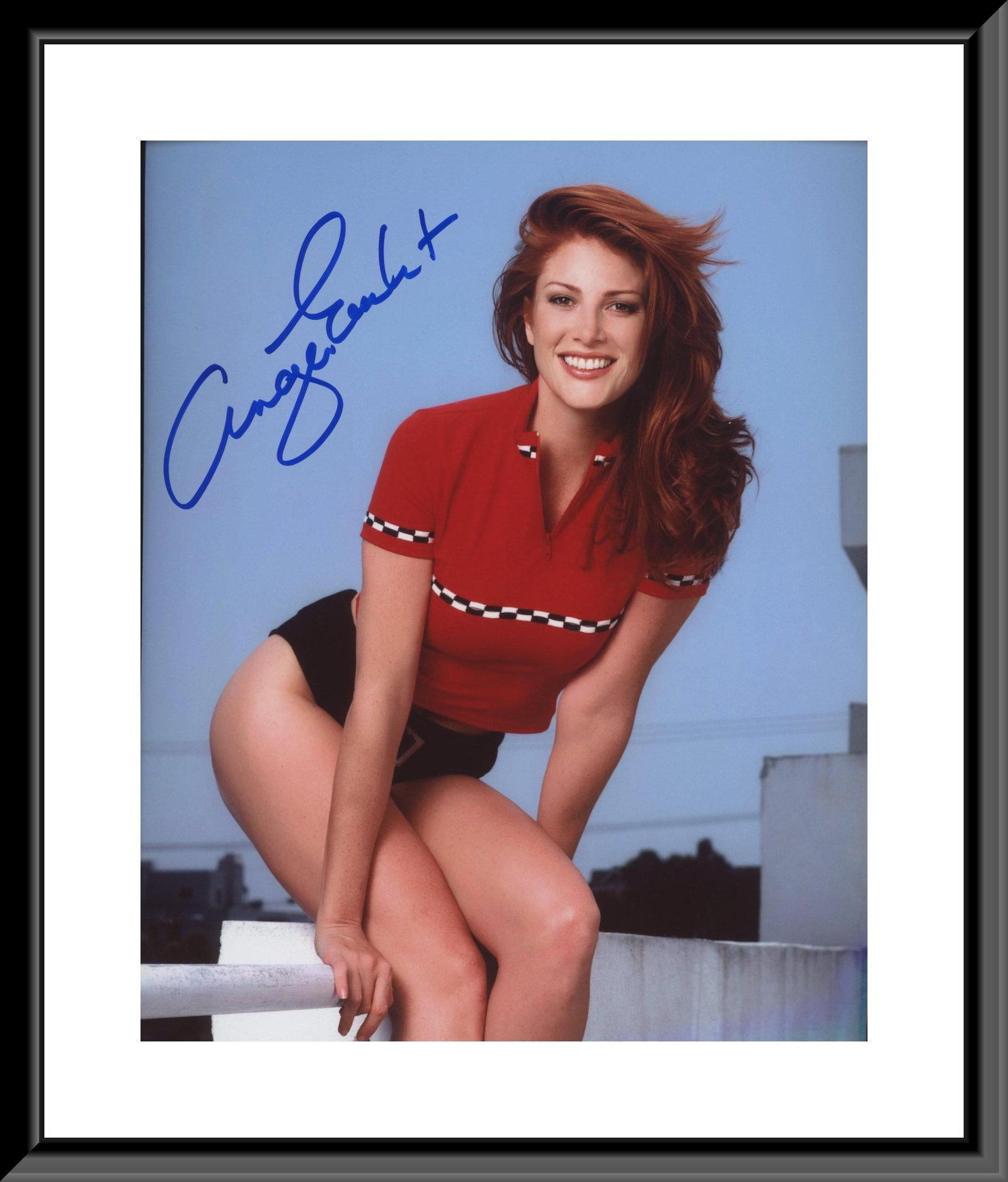 Angie Everhart signed Photo: Angie Everhart signed 8x10 Photo.. Angela Kay Everhart is an American actress and former model who appeared in several Sports Illustrated Swimsuit Issues in the 1990s and posed nude for Playboy in 200
