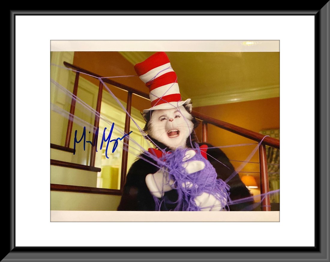 The Cat in the Hat Mike Myers signed movie Photo: The Cat in the Hat signed movie Photo autographed by Mike Myers. 8x10 inches. Photo from "The Cat in the Hat" Ships from Palm Springs, CA.