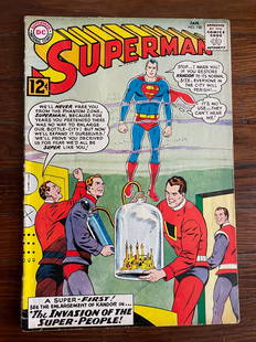 Superman (1939 1st Series) #158. Invasion of the Mystery Super-Men: Superman (1939 1st Series) #158. Cover pencils by Curt Swan, inks by George Klein. First appearance of Flamebird and Nightwing in a full-length story: Invasion of the Mystery Super-Men! [Superman in