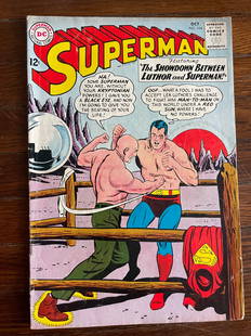 Superman (1939 1st Series) #164. The Showdown Between Luthor and Superman!: Superman (1939 1st Series) #164. Cover pencils by Curt Swan, inks by George Klein. The Showdown Between Luthor and Superman! [part 1], script by Edmond Hamilton, pencils by Curt Swan, inks by George